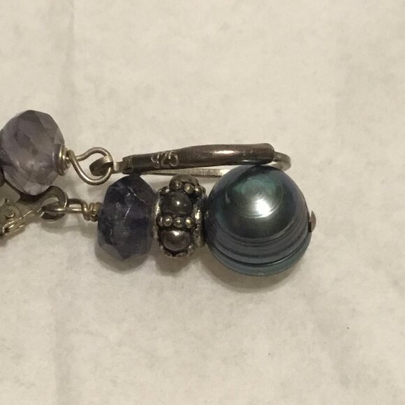 Vintage & gorgeous sterling silver Tahitian pearl clip on earrings - Picture 13 of 15